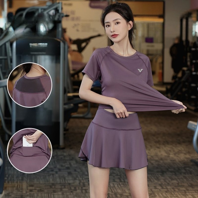 Running Gear Quick Dry - Conjuntos Deportivos para Mujer, Manga Corta,