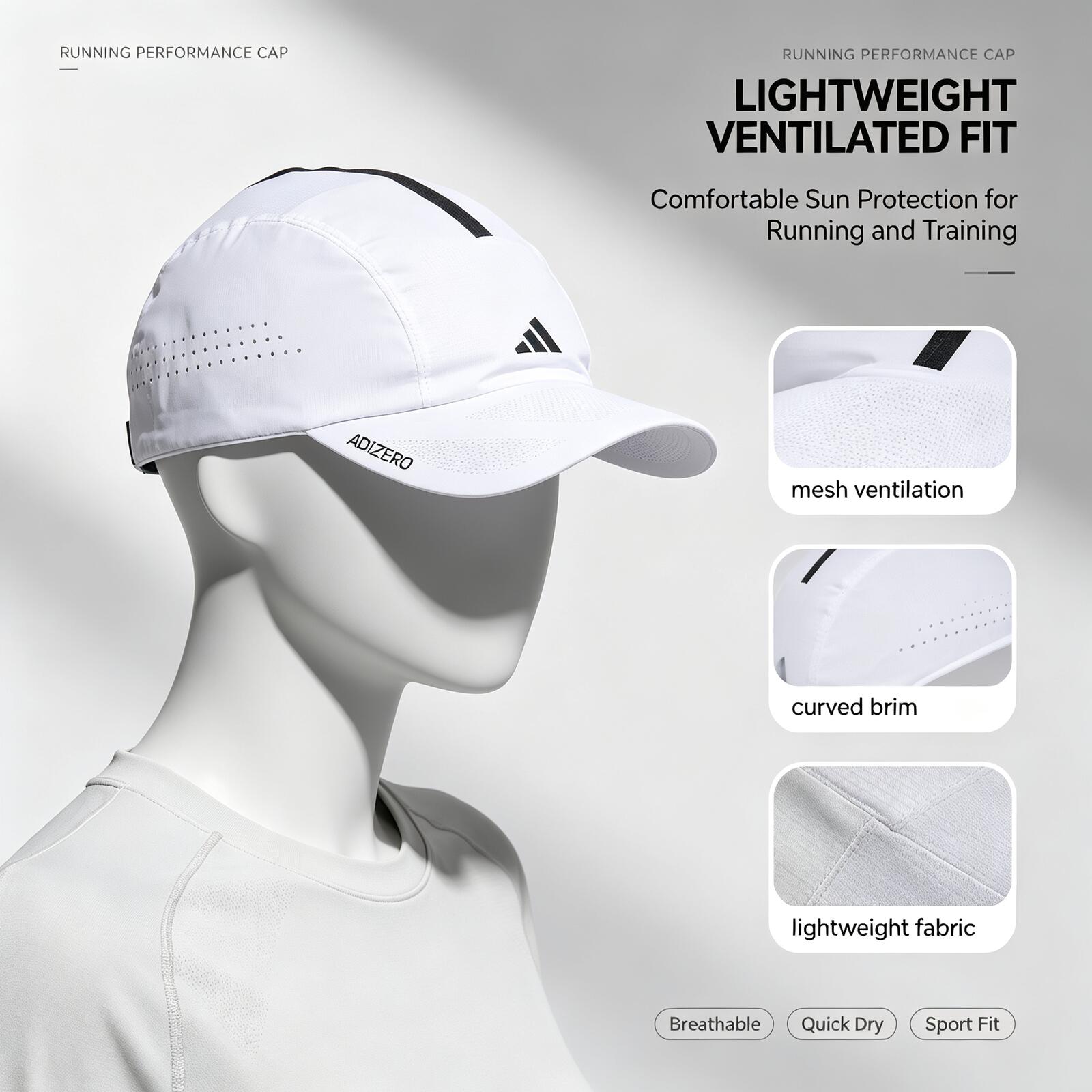Gorra de Running Adidas Blanca - Running Cap Mesh reseña y precio